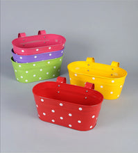 Set of Five12'' Polka Dot Oval Planters