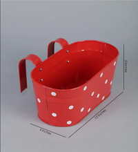 Set of Five12'' Polka Dot Oval Planters