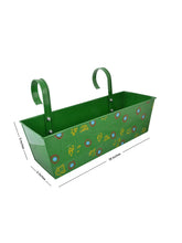 Handpainted Rectangle Planter Green