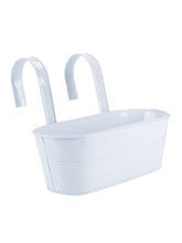 Oval Railing Planter Big White