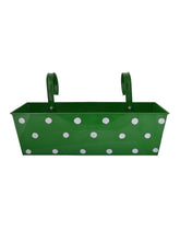 Polka Dot Rectangle Planter Green