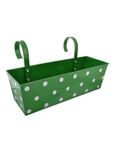Polka Dot Rectangle Planter Green