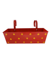 Polka Dot Rectangle Planter Red