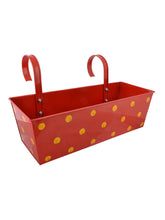 Polka Dot Rectangle Planter Red