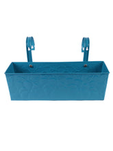 Embossed Rectangular Pot Blue