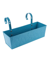 Embossed Rectangular Pot Blue