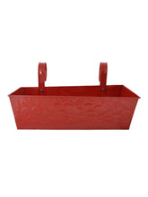 Embossed Rectangular Pot Red