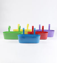 Set of Five 16'' Oval Railing Planters