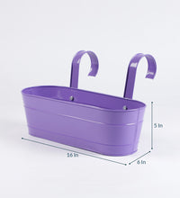 Set of Five 16'' Oval Railing Planters