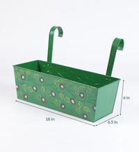 Set of Four 18'' Handpainted Rectangle Planters