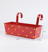 Set of Four 18'' Polka Dot Rectangle Planters