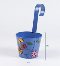 Set of Five Flower embossed Railing Pots