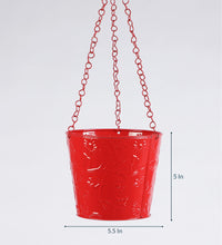Set of Five Hanging Bucket Red