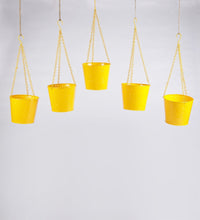 Set of Five Hanging Bucket Yellow