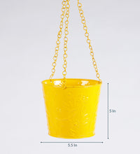 Set of Five Hanging Bucket Yellow