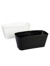 Set of Two 12'' Embossed Pot Black & White