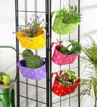 Set of Five12'' Polka Dot Oval Planters