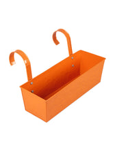 Set of Two 18'' Embossed Rectangular Planter Orange & Green
