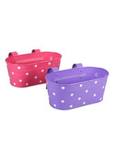 Set of two Polka Dot Oval Railling Planter Big Purple & Pink