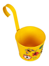 Set of Two Flower Embossed Railing Planter Red & Yellow