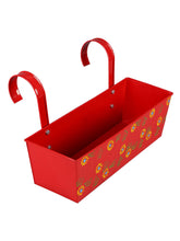 Set of two Handpainted Rectangle Planter Red & Yellow