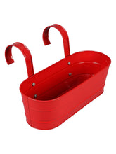 Set of two Oval Railing Planter Large Yellow & Red