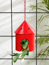 Round Hut Bird House Red