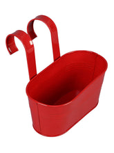 Set of two Oval Railling Planter Small Yellow & Red
