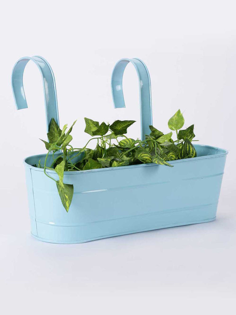 Oval Railing Planter Large Blue– Exotic Flora