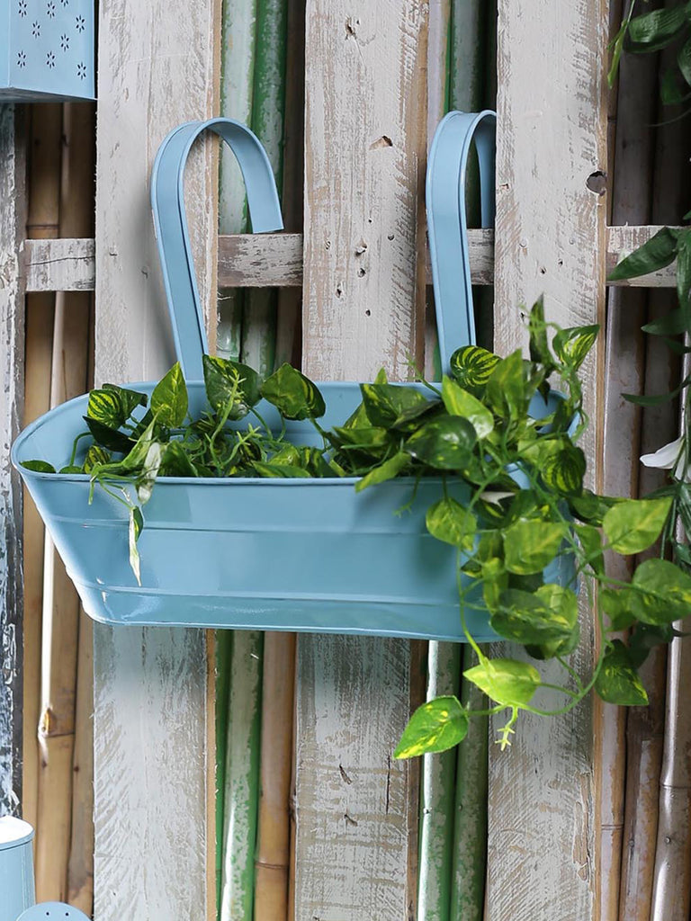 Oval Railing Planter Large Blue– Exotic Flora