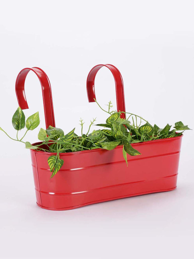 Oval Railing Planter Large Red– Exotic Flora