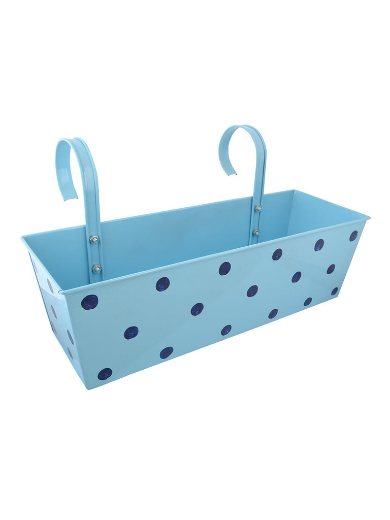 Polka Dot Rectangle Planter Blue – Exotic Flora