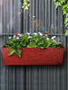 Embossed Rectangular Pot Red