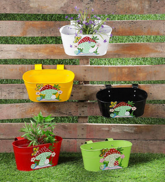 Set of Five Railing Mushroom Tubs