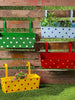 Set of Four 18'' Polka Dot Rectangle Planters