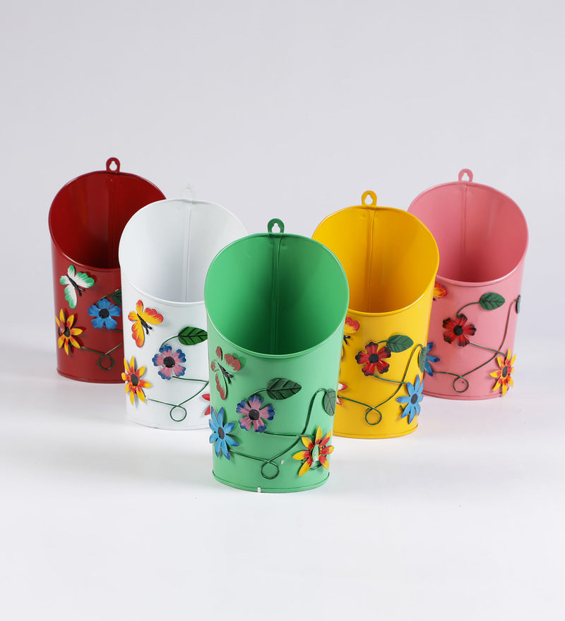 Set of Five Half Moon Pots– Exotic Flora