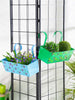 Set of two Handpainted Rectangle Planter Blue & Green
