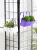Set of two Oval Railing Planter Large Purple & white
